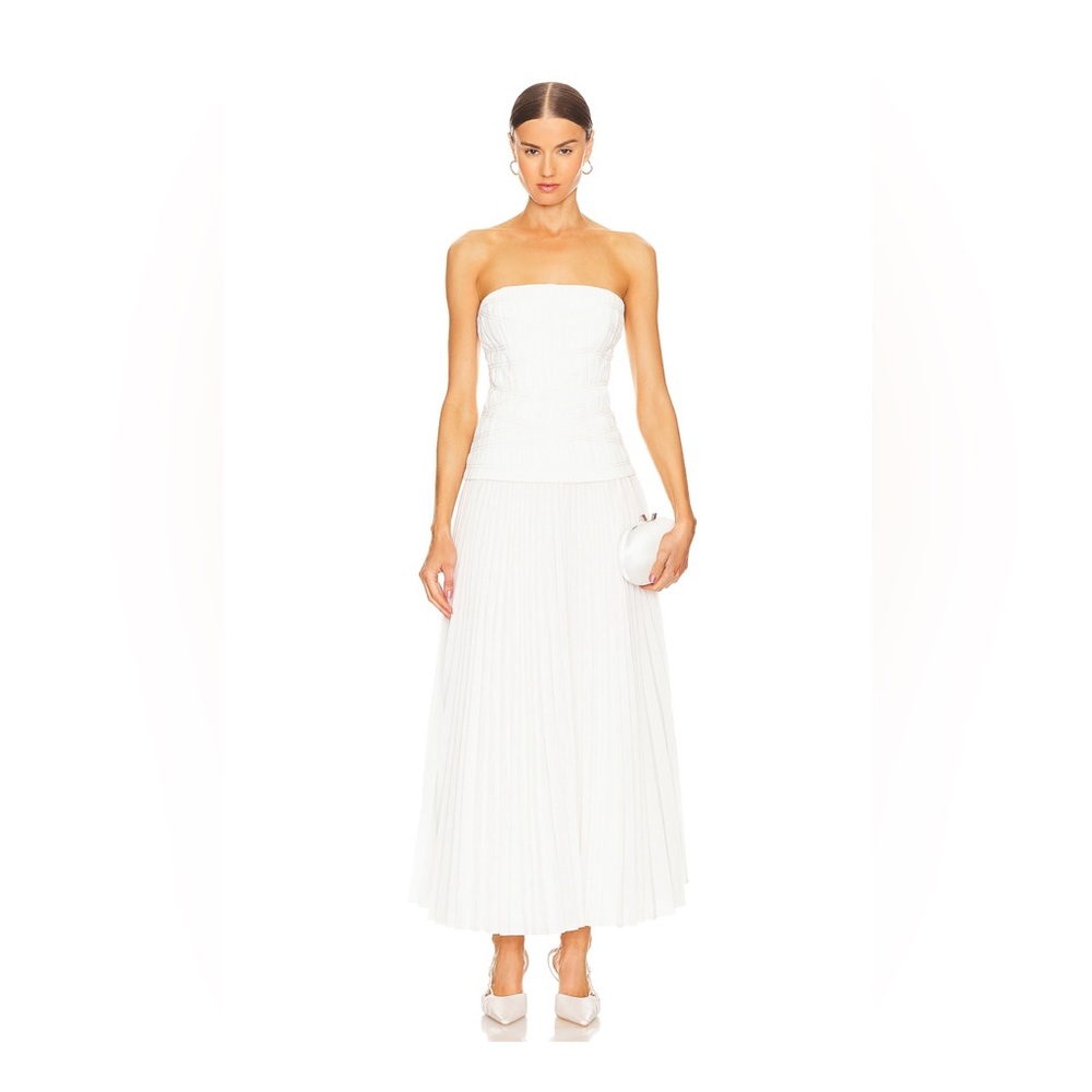 Acler Bristol Midi Dress in Ivory - size AU 10 / US 6
